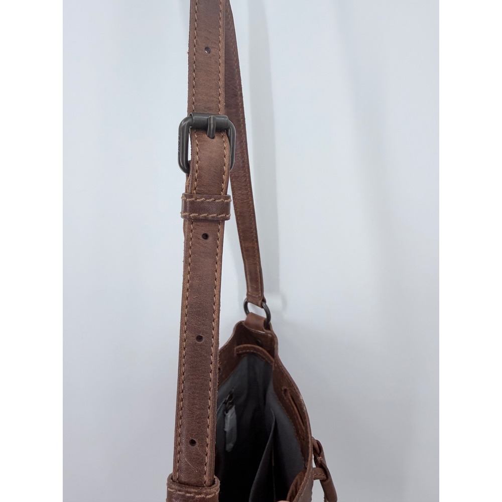 Frye Melissa Drawstring Bucket Bag Womens Cognac Brown Leather Crossbody NWT - Picture 9 of 11